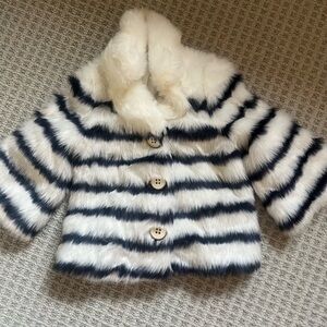 Janie and Jack Juno Valentine fur coat size 3/4